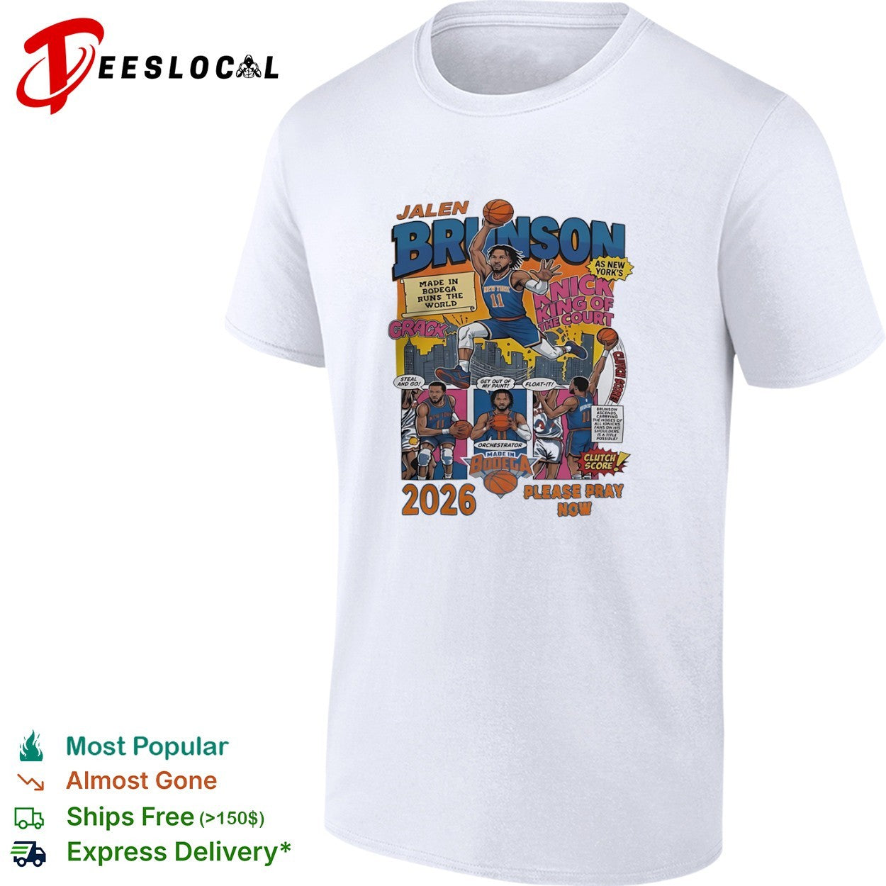 Jalen Brunson New York Knicks NBA Made in Bodega King of the Court 2026 shirt