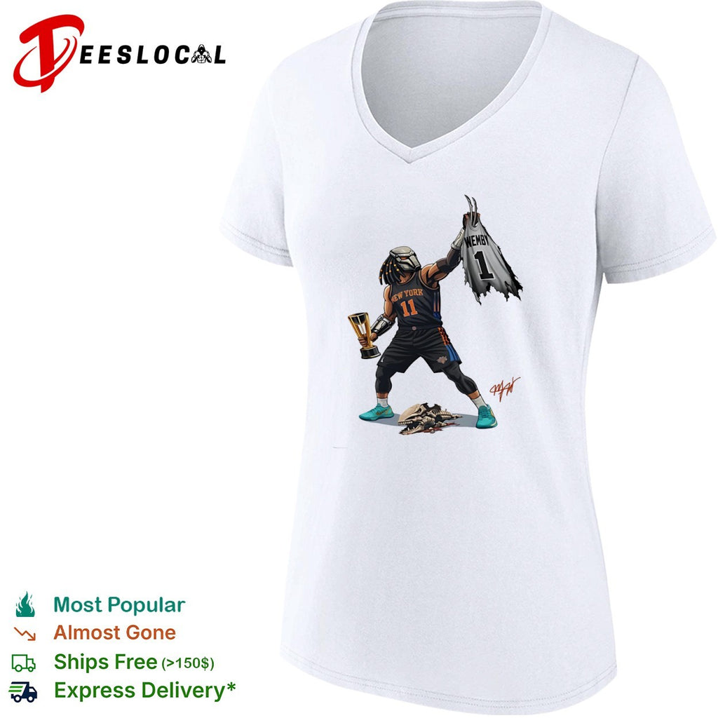 Jalen Brunson New York Knicks NBA Predator Victor Wembanyama parody concept shirt