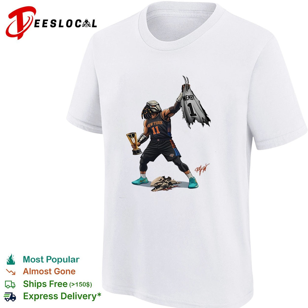 Jalen Brunson New York Knicks NBA Predator Victor Wembanyama parody concept shirt