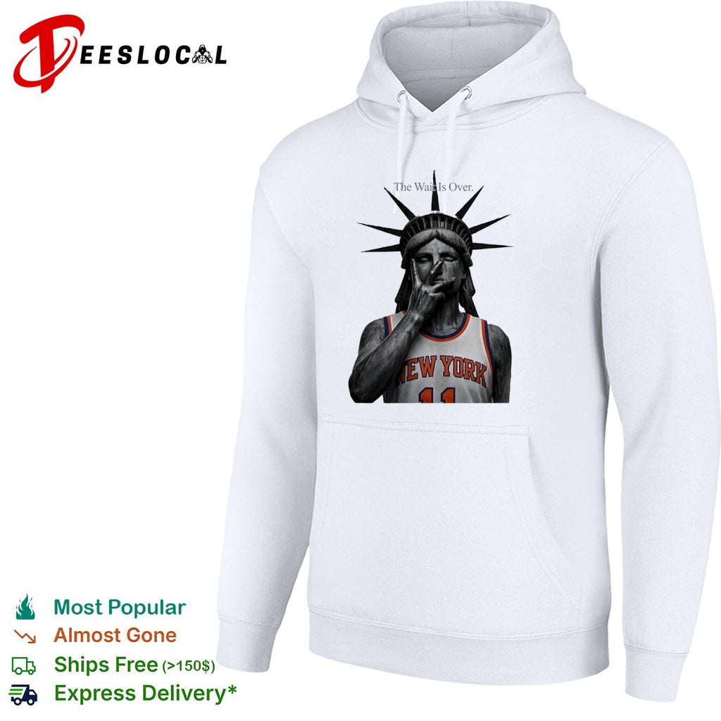 Jalen Brunson New York Knicks NBA The Wait Is Over Statue of Liberty parody shirt