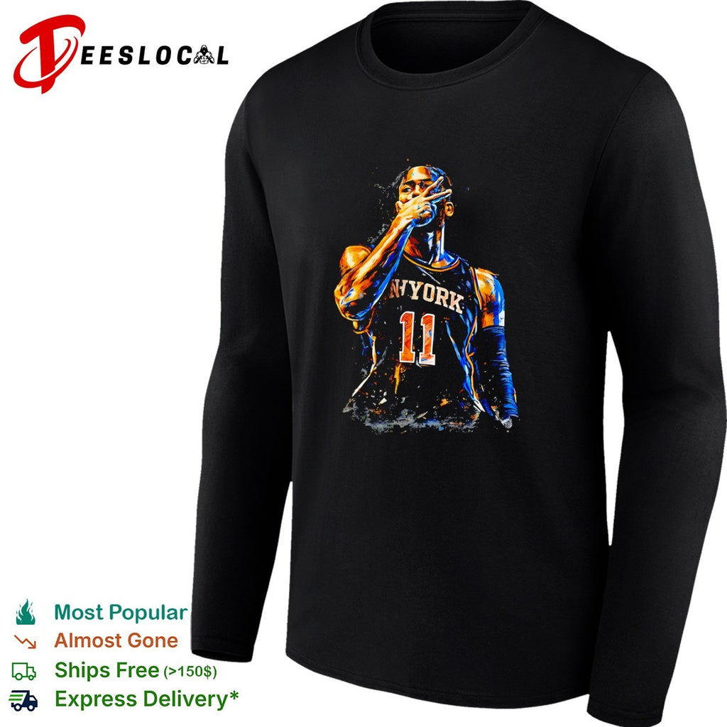 Jalen Brunson New York Knicks NBA basketball star portrait shirt