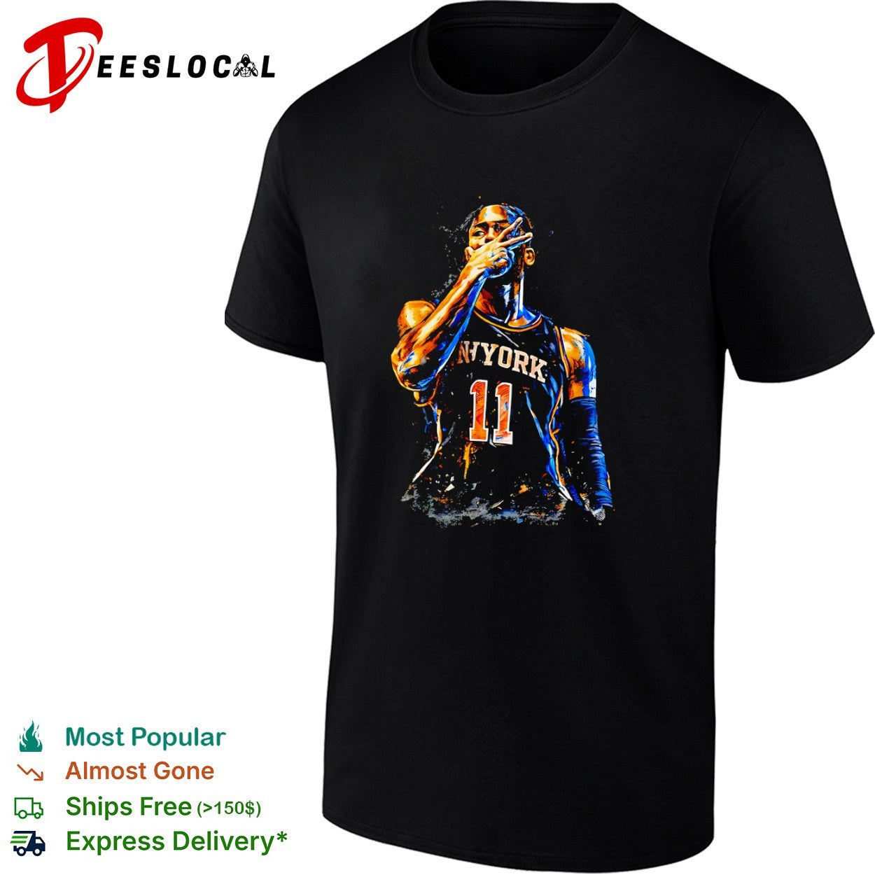 Jalen Brunson New York Knicks NBA basketball star portrait shirt
