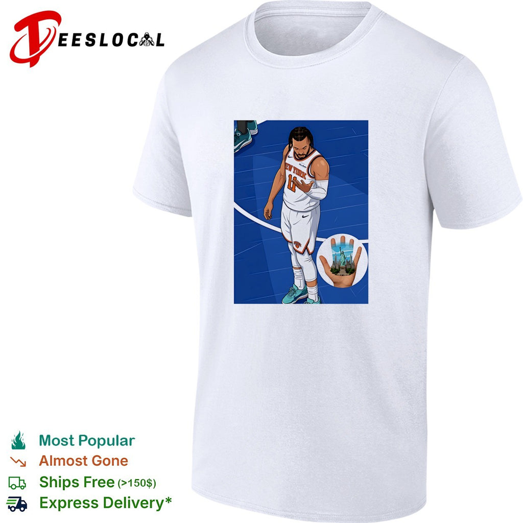 Jalen Brunson New York Knicks NYC in my hands illustration art shirt