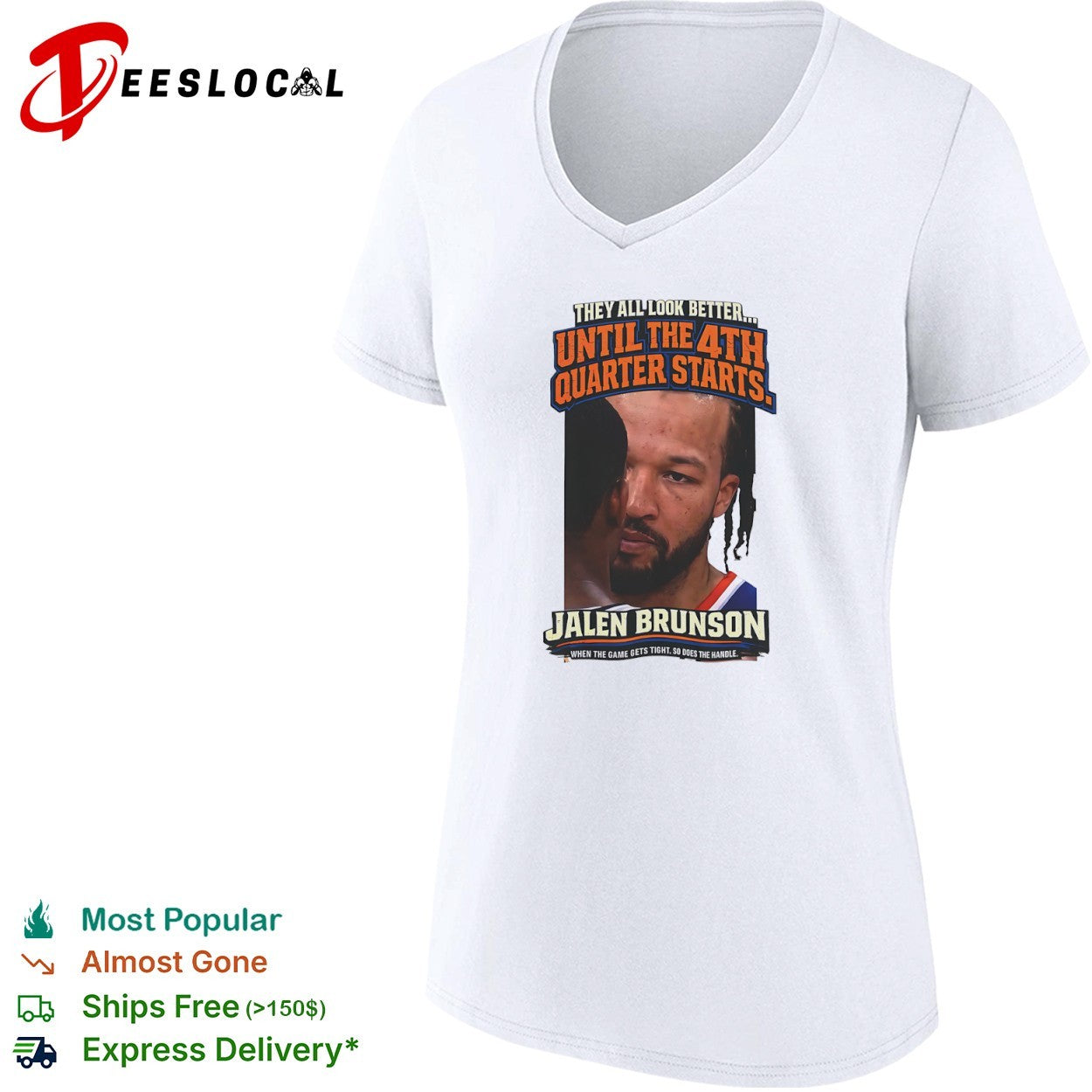 Jalen Brunson New York Knicks clutch face profile they all look better until the 4th quarter starts shirt