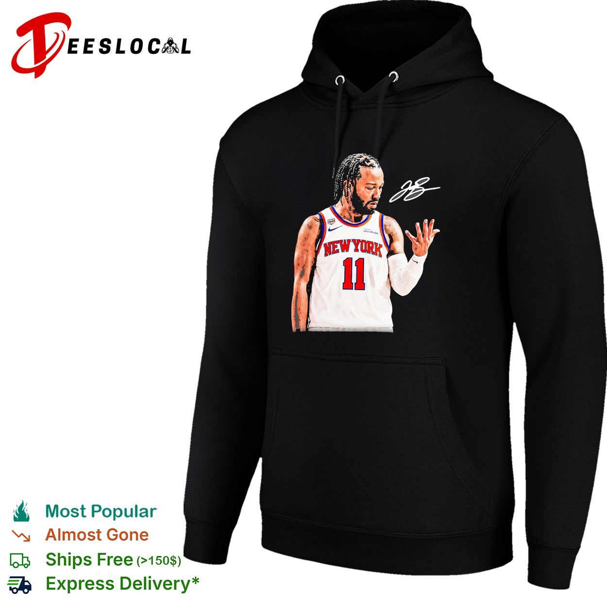 Jalen Brunson New York Knicks number 11 autograph photo signature shirt