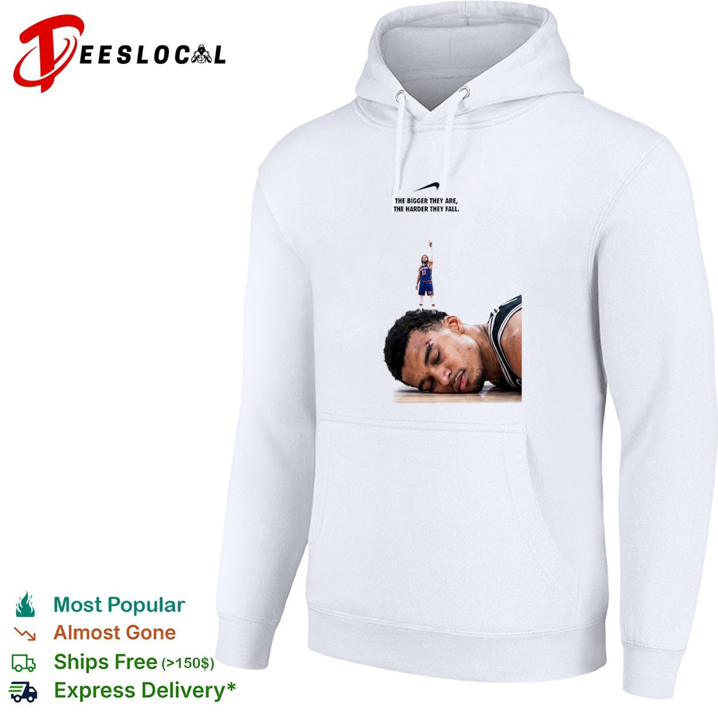 Jalen Brunson New York Knicks the bigger they are the harder they fall Victor Wembanyama shirt