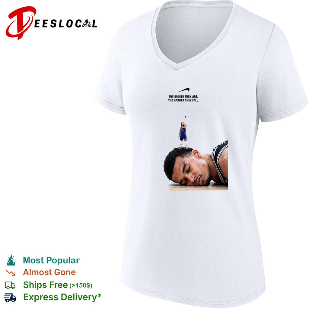 Jalen Brunson New York Knicks the bigger they are the harder they fall Victor Wembanyama shirt