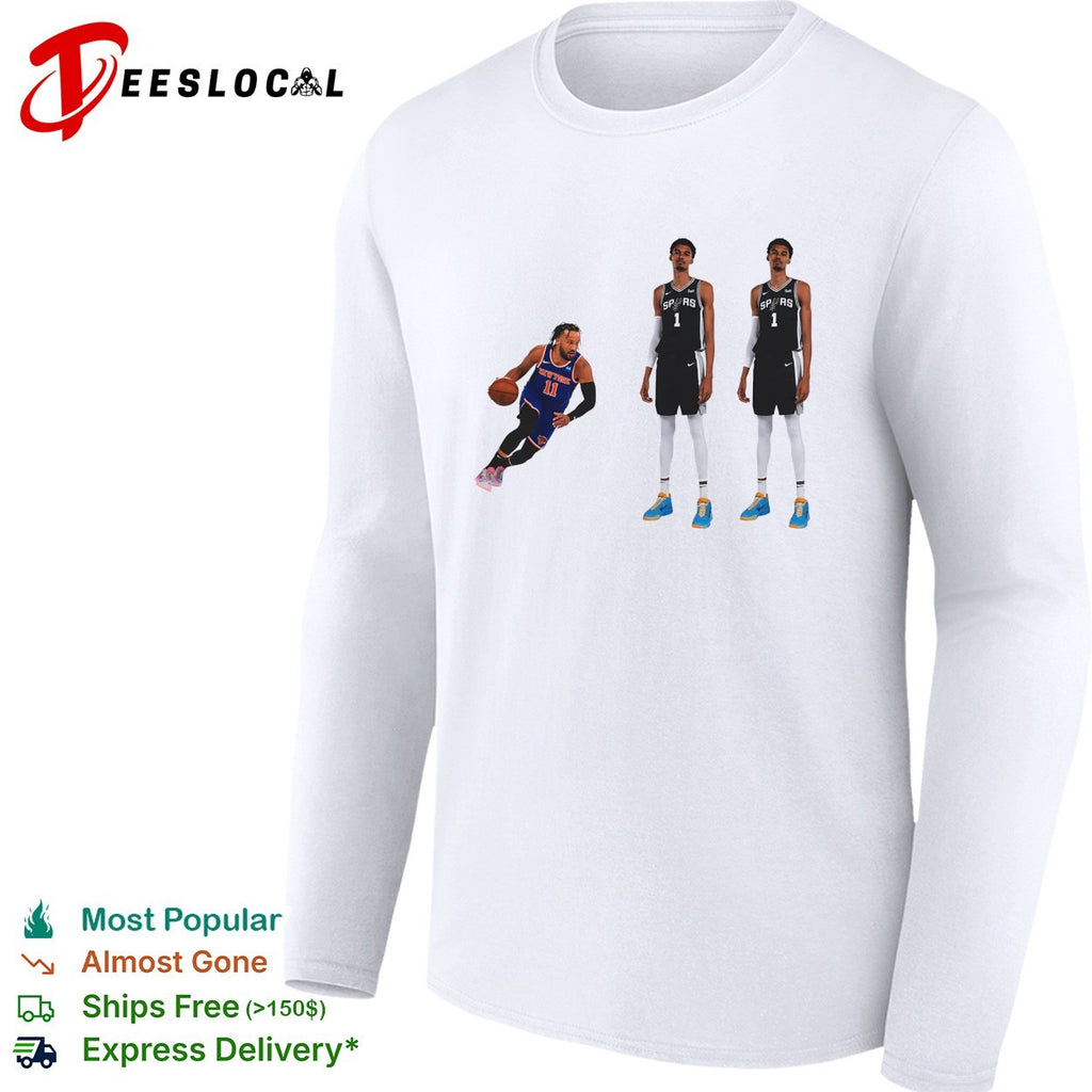Jalen Brunson New York Knicks vs Victor Wembanyama San Antonio Spurs comparison shirt