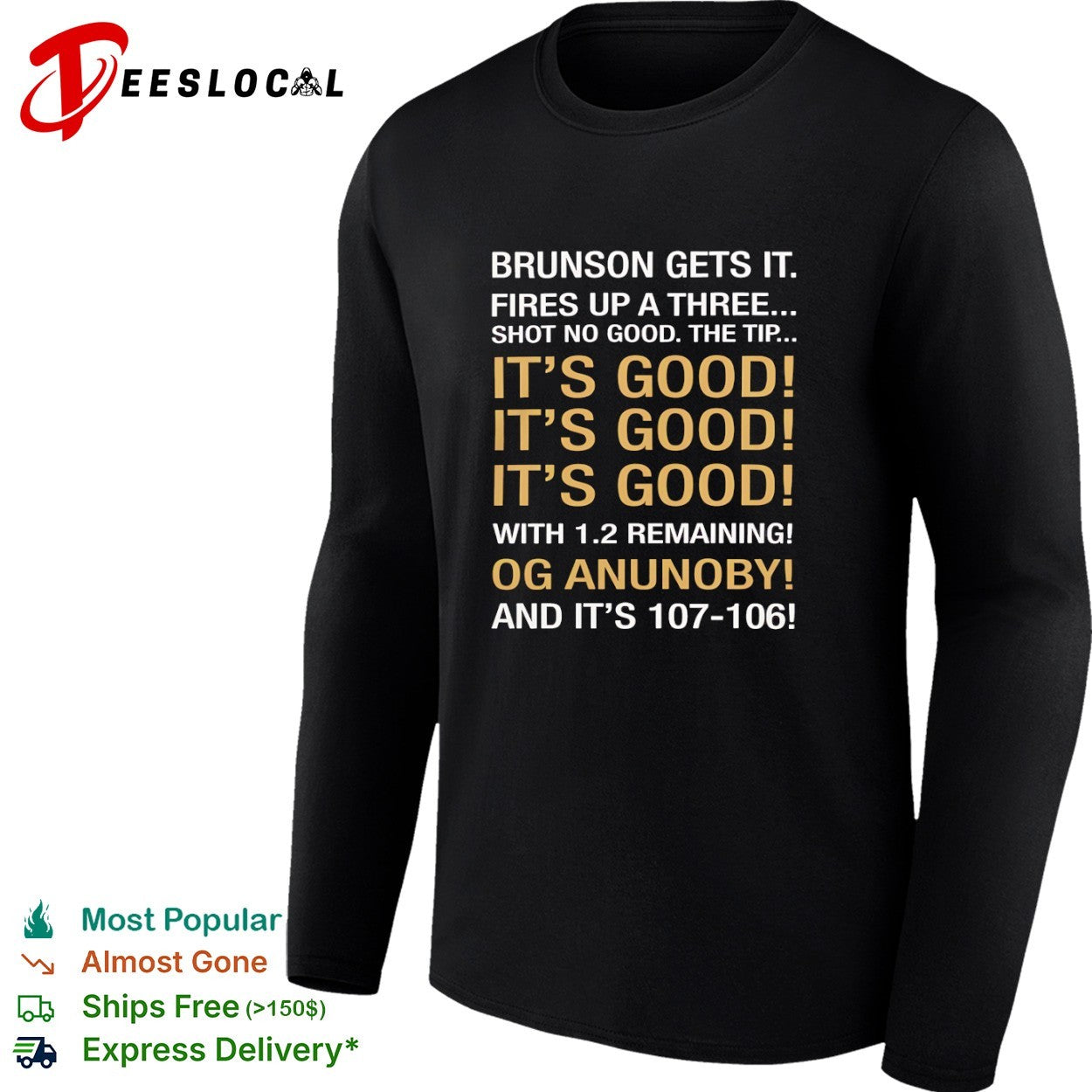 Jalen Brunson OG Anunoby New York Knicks NBA Brunson gets it fires up a three shirt