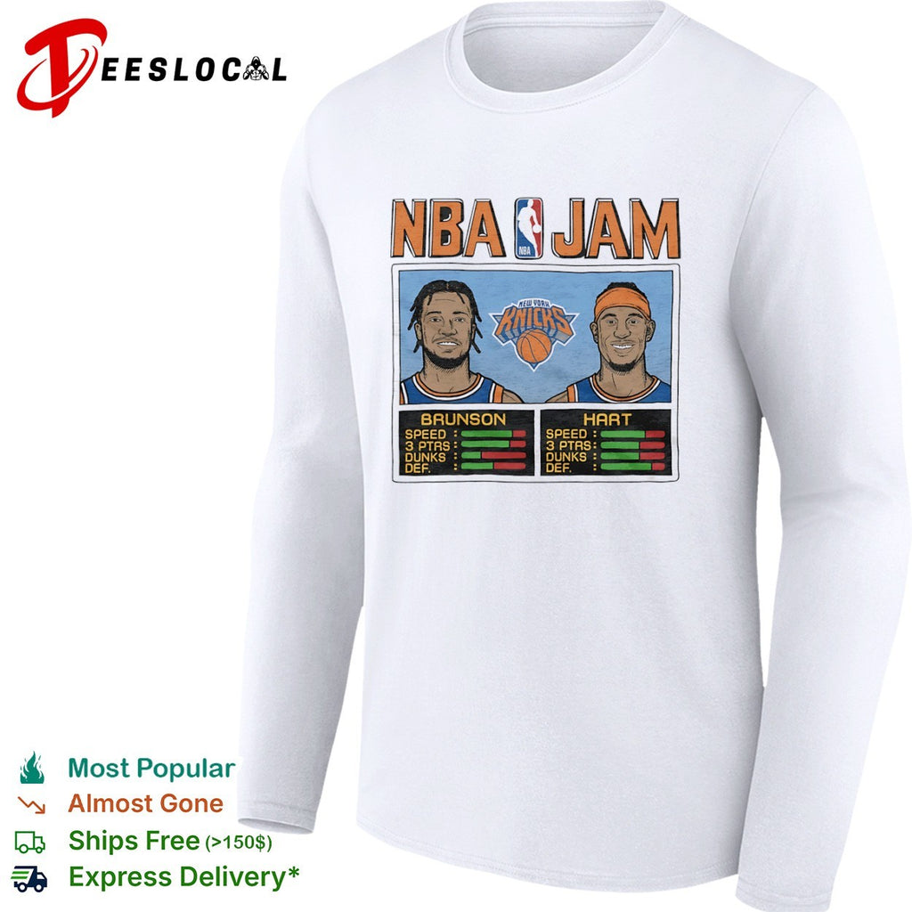 Jalen Brunson and Josh Hart New York Knicks NBA Jam basketball shirt