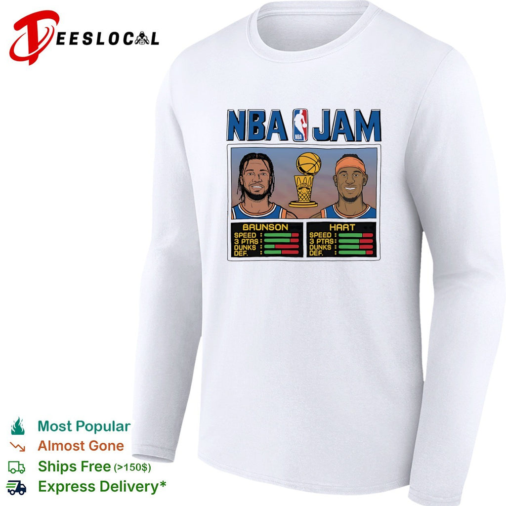 Jalen Brunson and Josh Hart New York Knicks NBA Jam player shirt