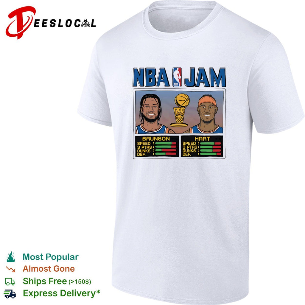 Jalen Brunson and Josh Hart New York Knicks NBA Jam player shirt