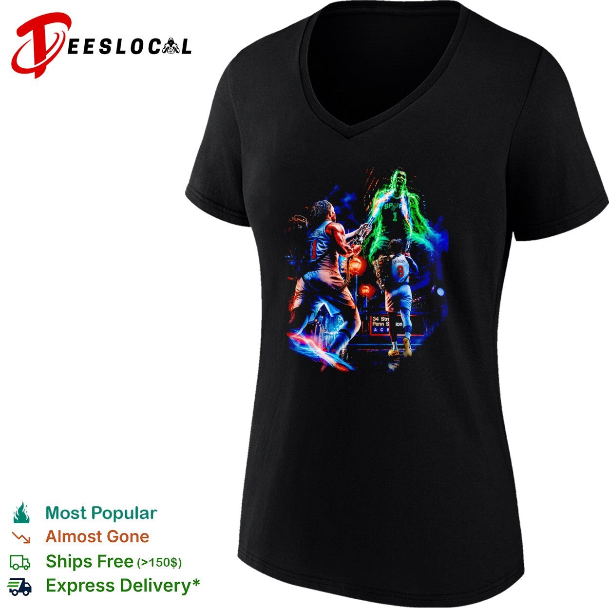 Jalen Brunson and OG Anunoby New York Knicks Ghostbusters Victor Wembanyama Spurs shirt
