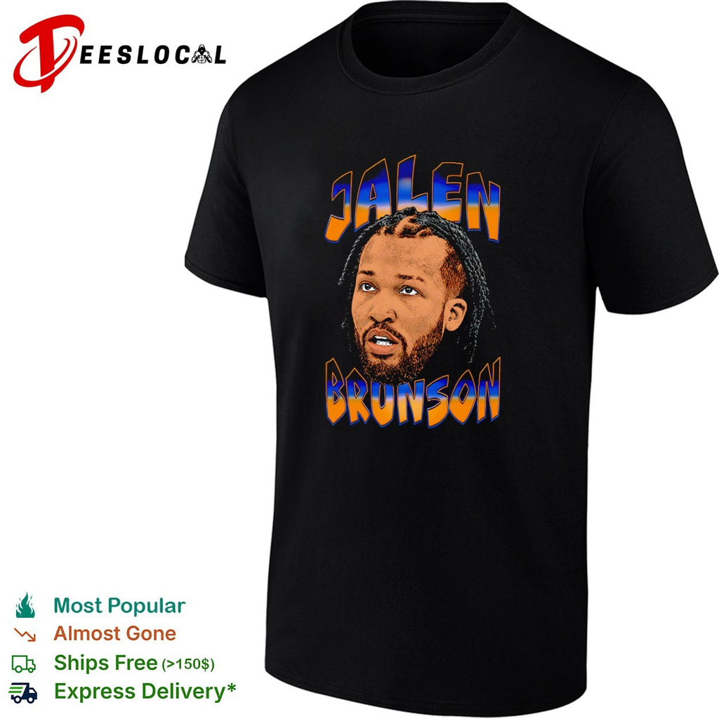 Jalen Brunson big face New York Knicks NBA shirt