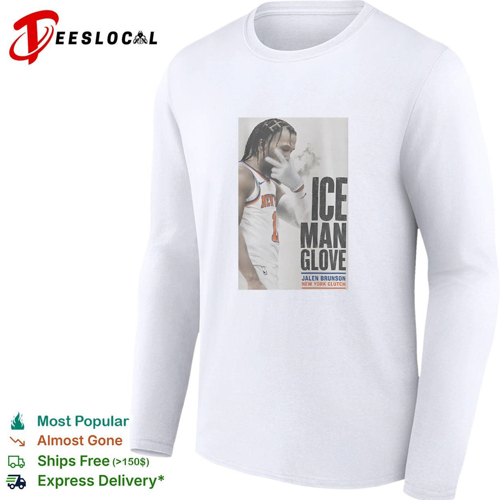 Jalen Brunson ice man glove New York Knicks clutch poster art shirt