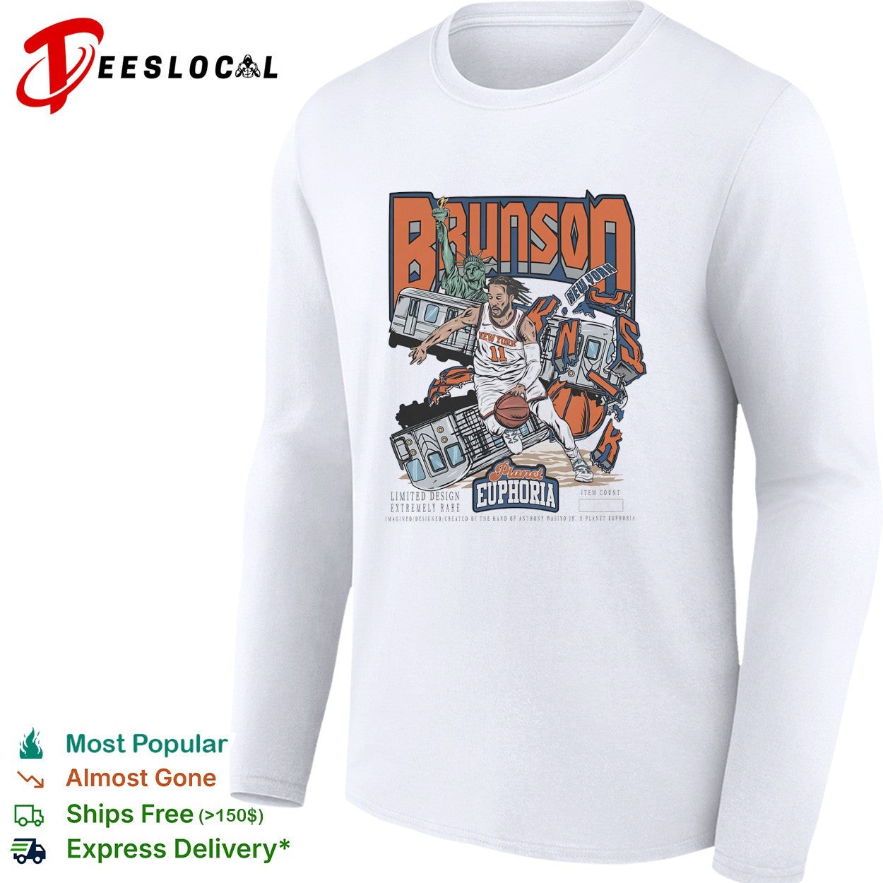 Jalen Brunson of New York Knicks basketball concert shirt