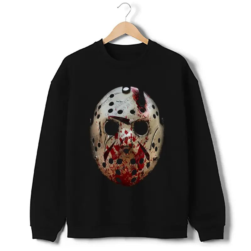 Jason Voorhees Sweatshirt Jason Mask Vintage Retro Fan Design Crewneck Sweatshirt T-Shirts, Hoodie | TeeBloomCo.com