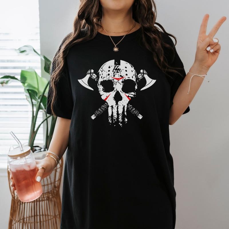 Jason Voorhees Vikings Valknut Shirt Friday 13th Movie Shirt Halloween Horror Movie Lovers Shirt Halloween Party Shirt...
