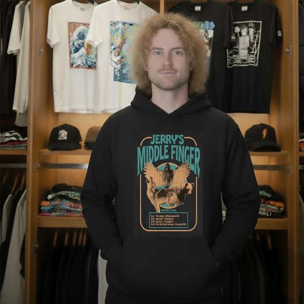 Jerrys Middle Finger Midwest Tour 2026 Poster Shirt