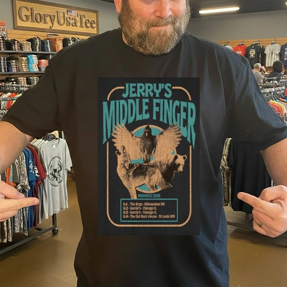 Jerrys Middle Finger Midwest Tour 2026 Poster Shirt