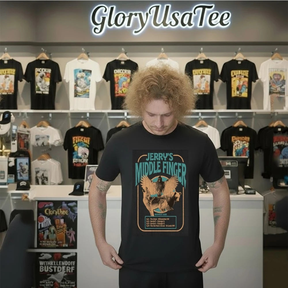 Jerrys Middle Finger Midwest Tour 2026 Poster Shirt