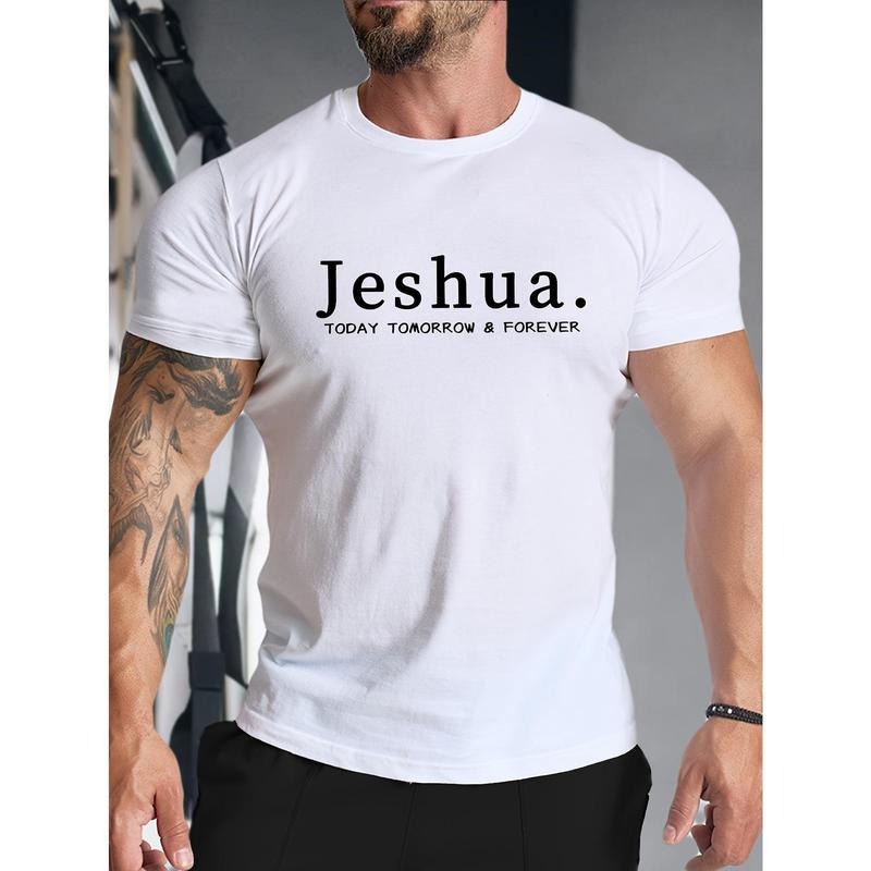 Jeshua Creative Stylish Pattern Men's Round Neck Short Sleeve Tee Fashion Regular Fit T-Shirt Top For Spring Summer...