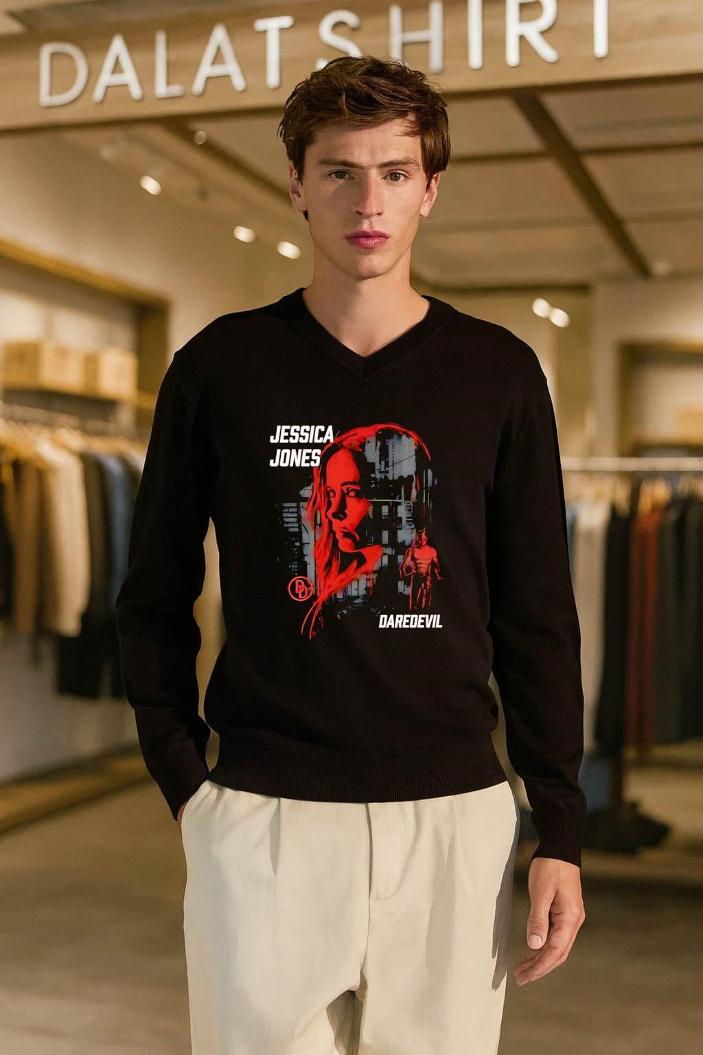 Jessica Jones Daredevil Red Mystery Woman Face shirt