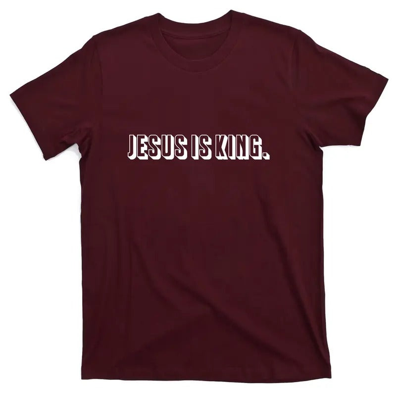 Jesus Is King 3d Simple Font Christian Catholic Christ T-Shirt Hoodie, Sweatshirt | TeeBloomCo.com