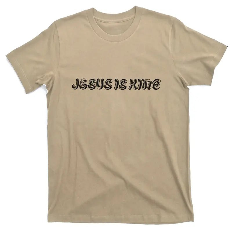 Jesus Is King Embossed Christian T-Shirt for Men - Simple Faith Design Hoodie, Sweatshirt | TeeBloomCo.com