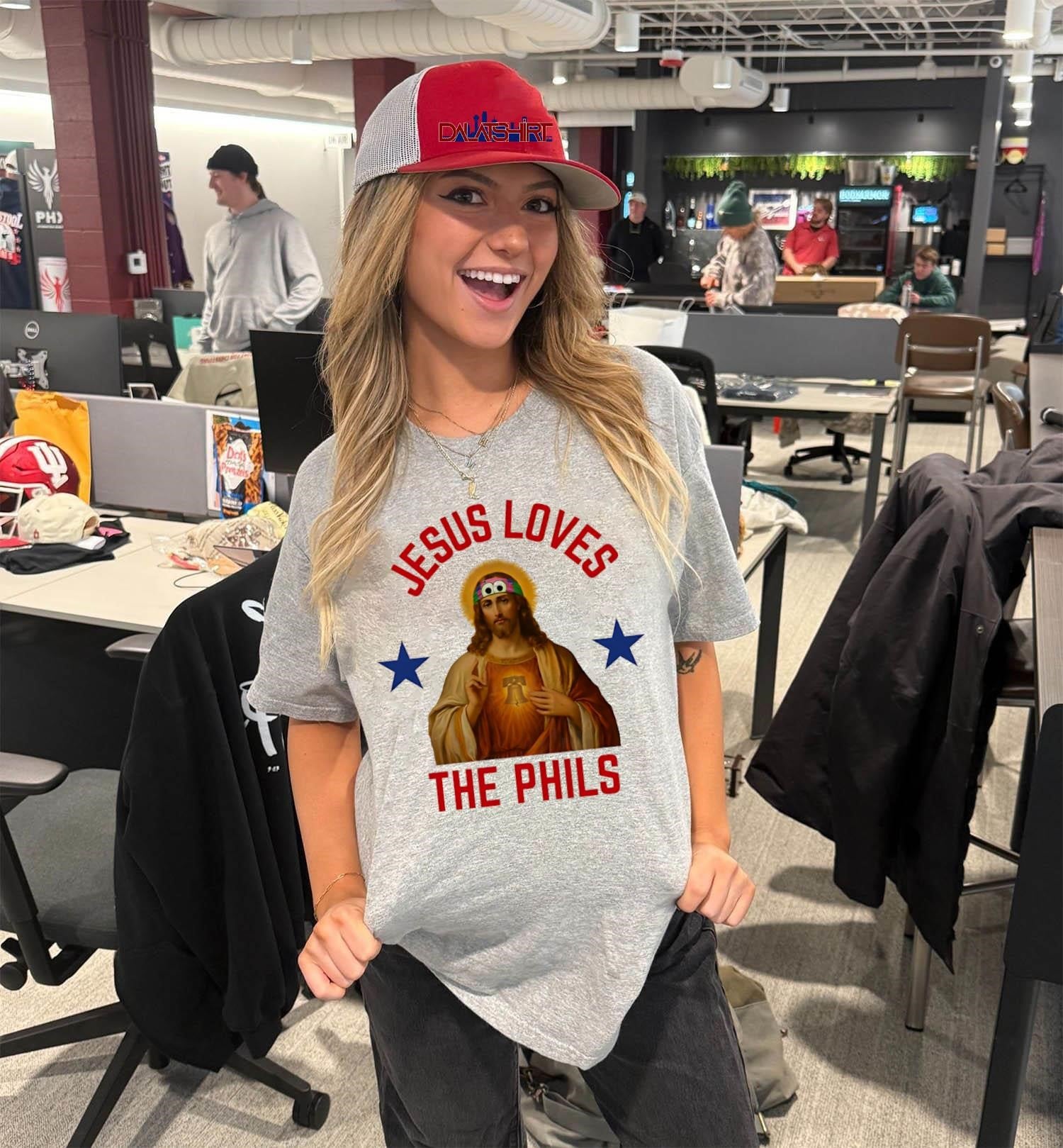 Jesus Loves The Phils Philadelphia baseball Liberty Bell shirt