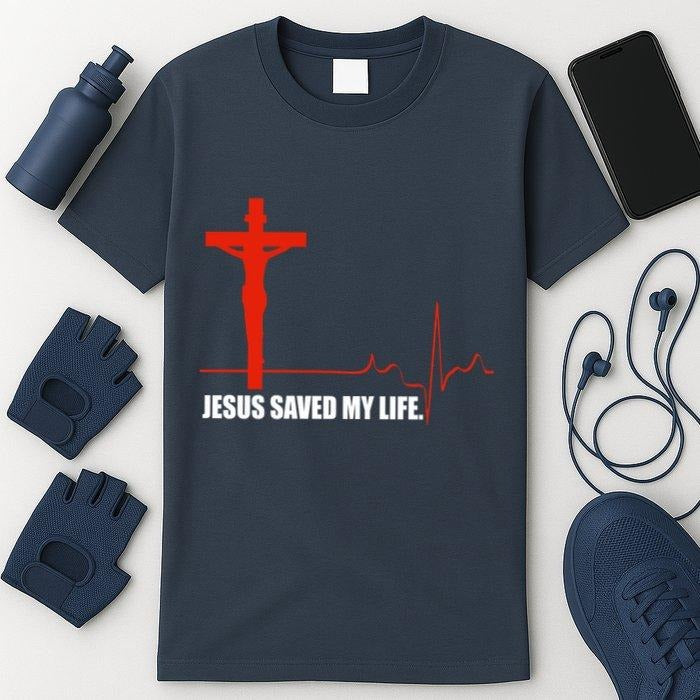Jesus Saved My Life T-Shirt  A Bold Statement of Faith You Can Wear. Spread the Word in Style! #FaithApparel #JesusSaves...