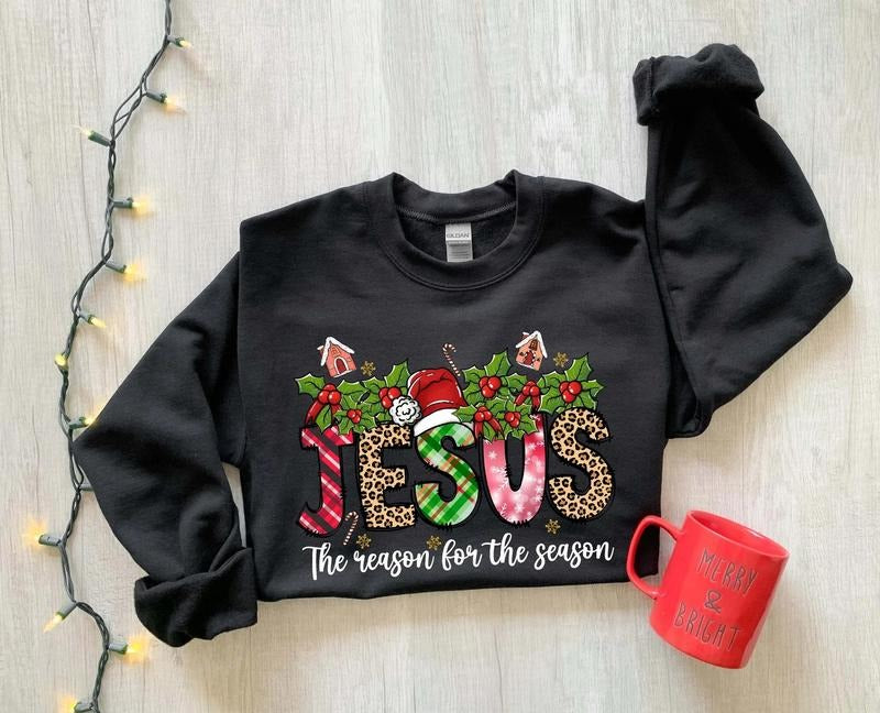 Jesus The Reason For The Season Sweatshirt, Faith Christmas Sweatshirt, Jesus Christmas Sweatshirt, Christmas Sweatshirt,...