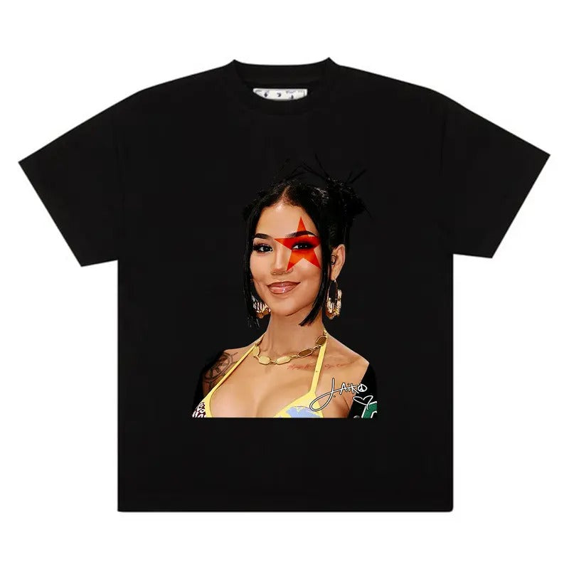 Jhene Red Star Big Face Tee Shirt - Perfect for Everyday Street Style Hoodie, Sweatshirt | TeeBloomCo.com