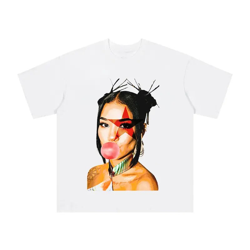 Jhene Star Bubble Gum Cute Graphic Big Face Shirt Hoodie, Sweatshirt | TeeBloomCo.com