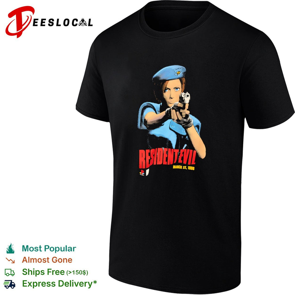 Jill Valentine Resident Evil March 22 1996 PlayStation shirt