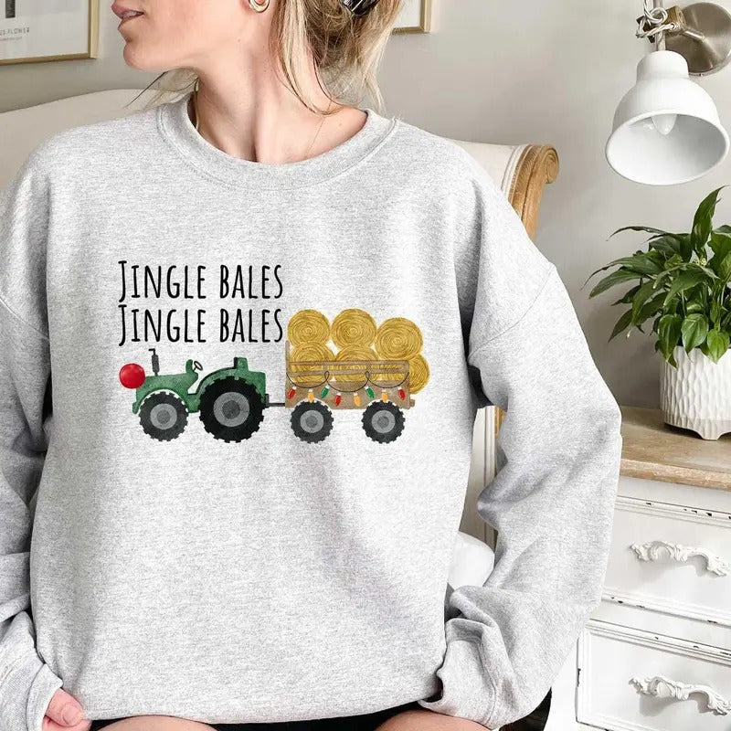 Jingle Bales Sweatshirt, Jingle Bells Jingle All The Way Shirt, Cute Christmas Sweater, Little Santa Claus Shirt,...