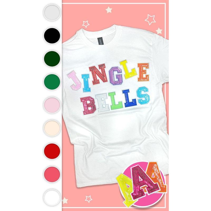 Jingle Bells Sequin Graphic T-Shirt Hoodie, Sweatshirt | TeeBloomCo.com