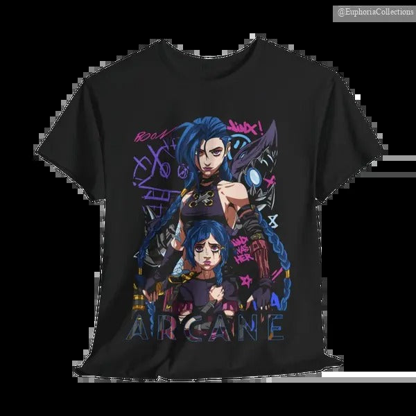Jinx Arcane T-Shirt, Gaming Sweatshirt, LOL Shirt, Video Game Shirt , Global Trending Outfits Hoodie | TeeBloomCo.com