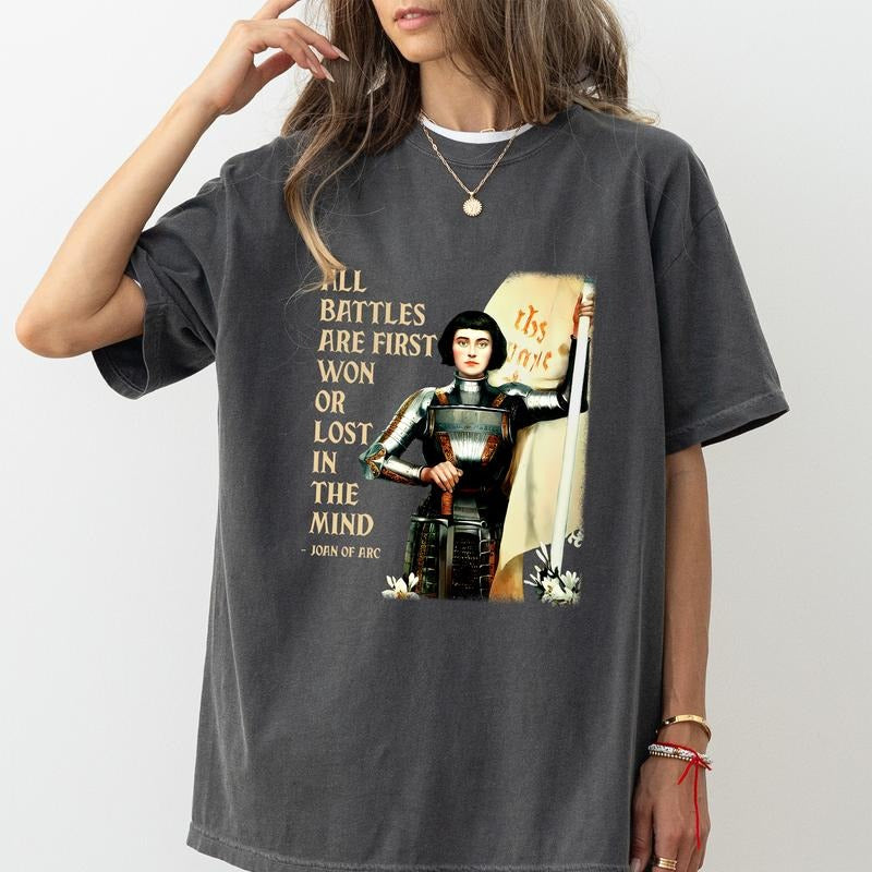 Joan of Arc Comfort Colors Shirt, Feminist T-shirt, Women Empowerment Graphic Tee, Smash Patriarchy Clothing, Girl Power...