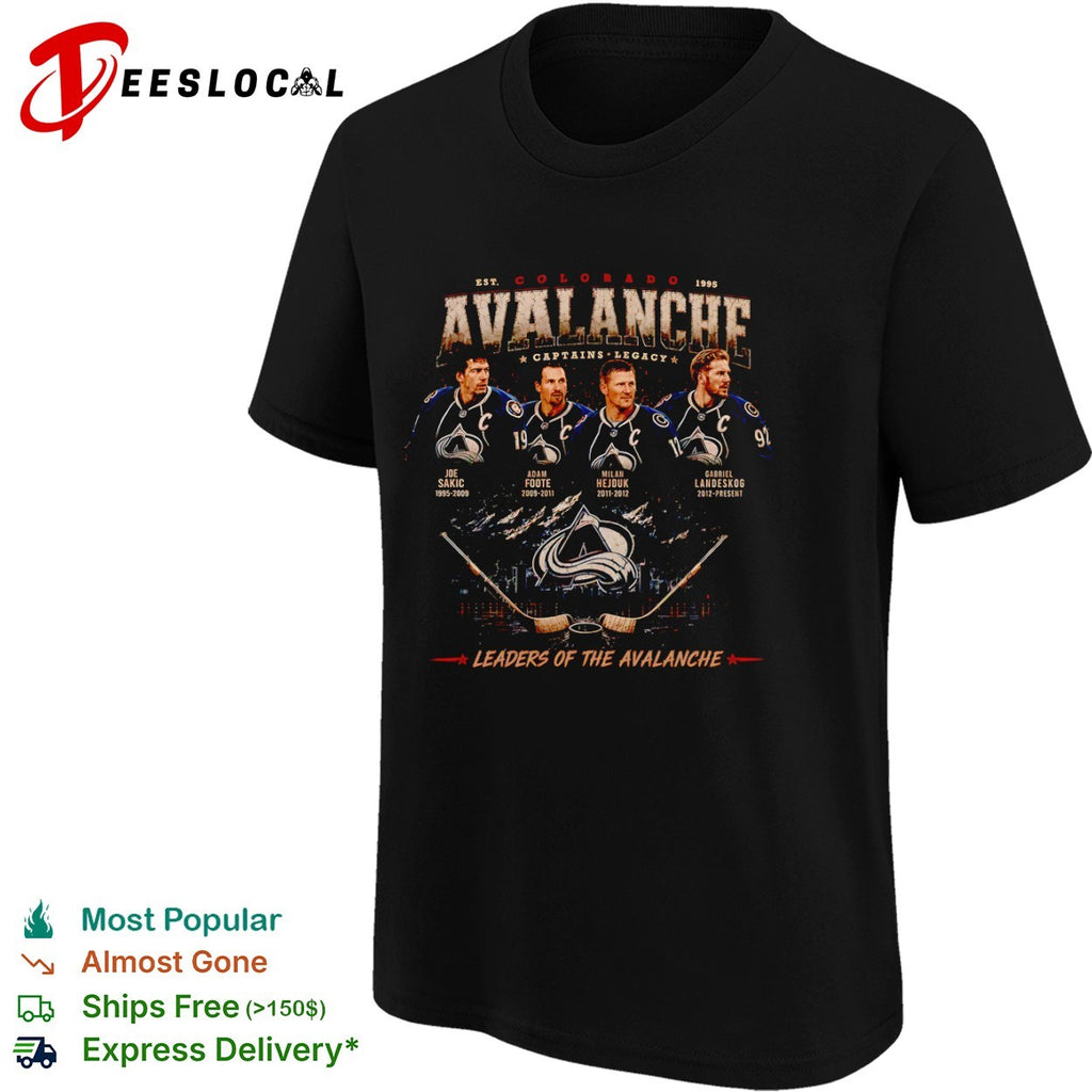 Joe Sakic Adam Foote Milan Hejduk Gabriel Landeskog Colorado Avalanche NHL shirt