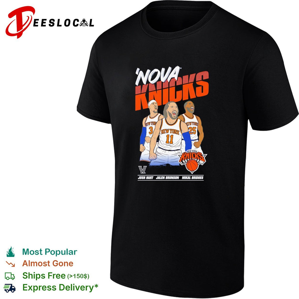 Josh Hart Jalen Brunson Mikal Bridges New York Knicks Nova Knights NBA shirt