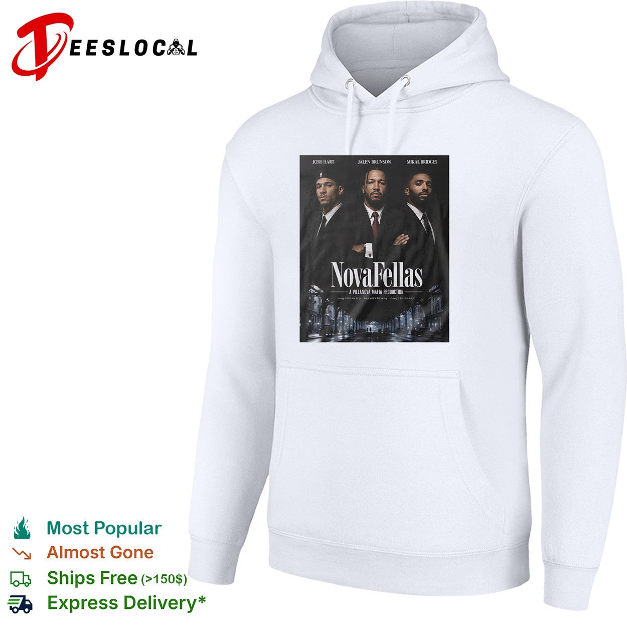 Josh Hart Jalen Brunson Mikal Bridges New York Knicks NovaFellas Goodfellas shirt