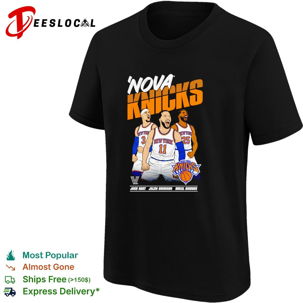 Josh Hart Jalen Brunson Mikal Bridges Nova Knicks New York Knicks NBA shirt