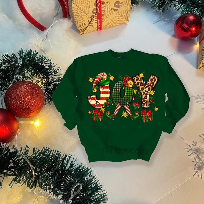Joy Christmas DTF Transfer ONLY - This is NOT a T Shirt Hoodie, Sweatshirt | TeeBloomCo.com