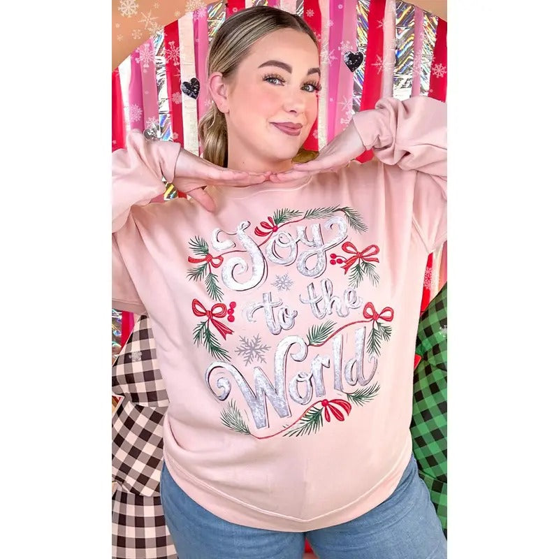 Joy To The World Christmas Graphic Sweatshirt T-Shirts, Hoodie | TeeBloomCo.com