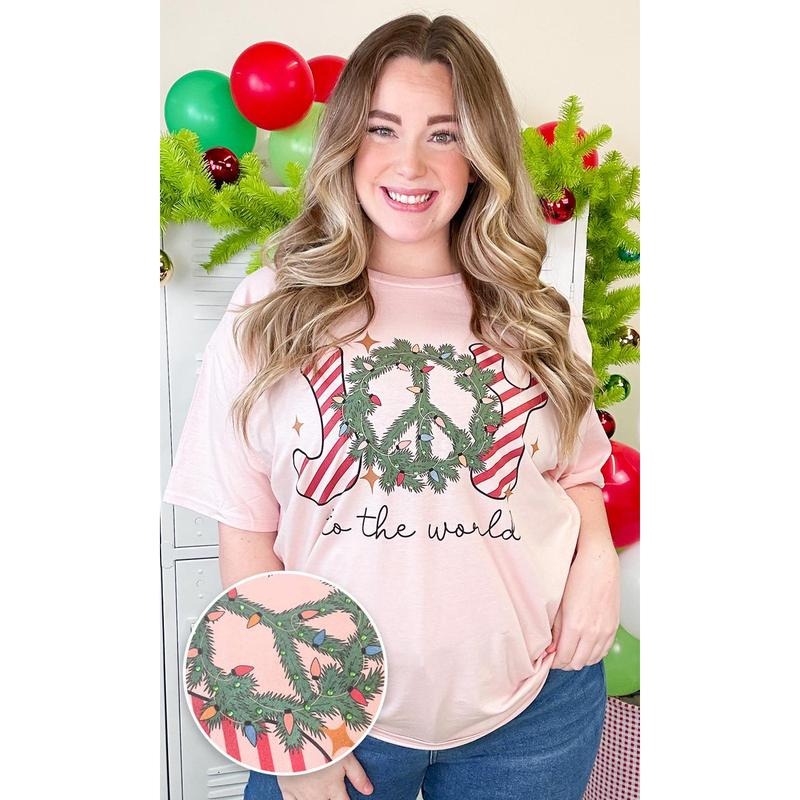Joy to the World Rhinestone Graphic T-Shirt Hoodie, Sweatshirt | TeeBloomCo.com