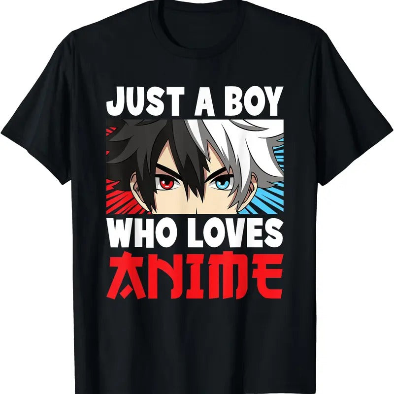 Just A Boy Who Loves Anime Funny Japanese Anime Boy Manga TShirt Hoodie, Sweatshirt | TeeBloomCo.com