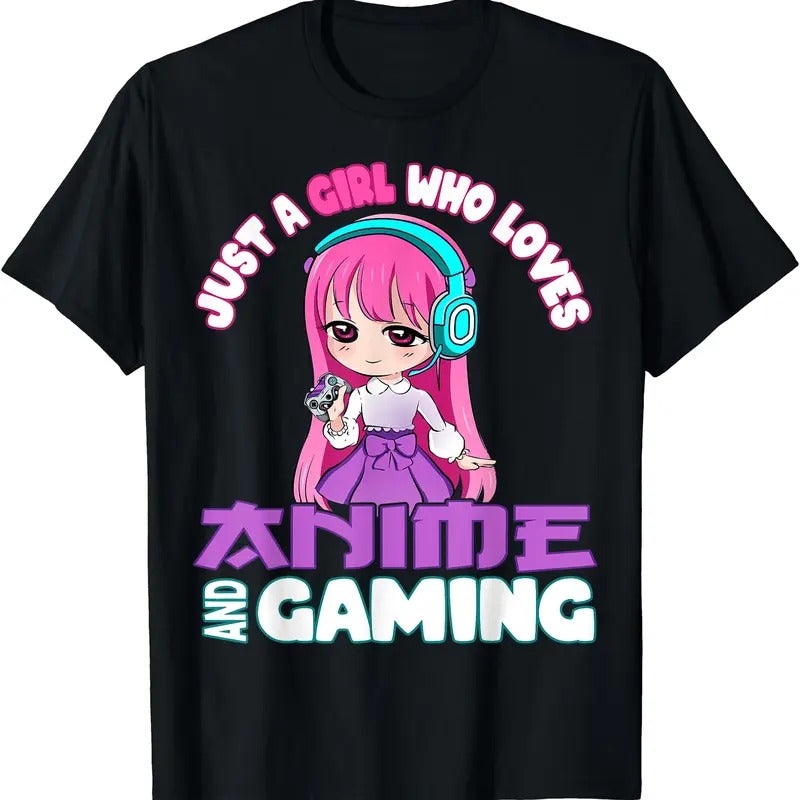 Just A Girl Who Loves Anime And Gaming Chibi Video Games TShirt Hoodie, Sweatshirt | TeeBloomCo.com