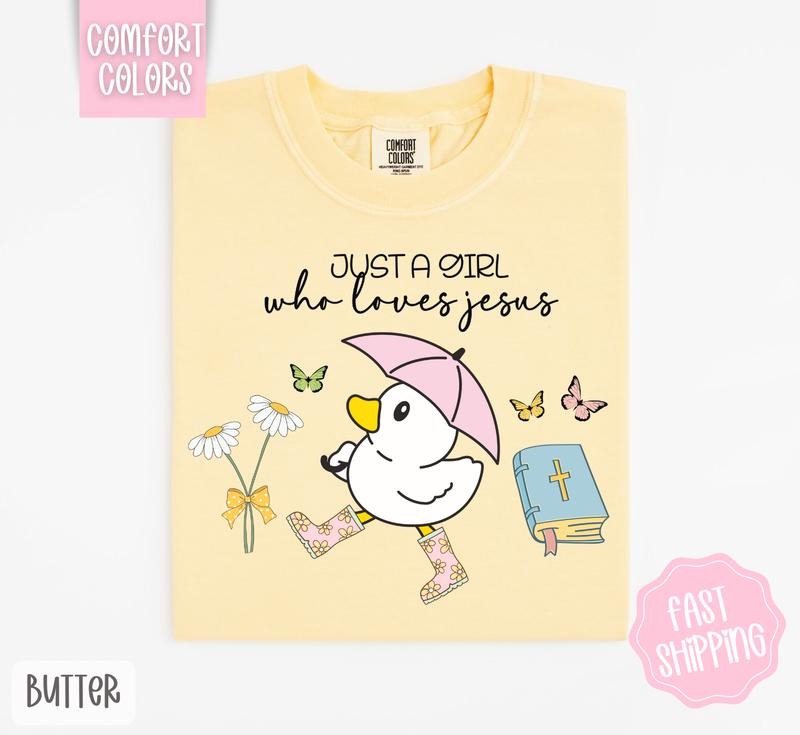 Just A Girl Who Loves Jesus Shirt Comfort Colors, Religious Tshirt, Cute Women's Tee, Gift for Her Hoodie, Sweatshirt