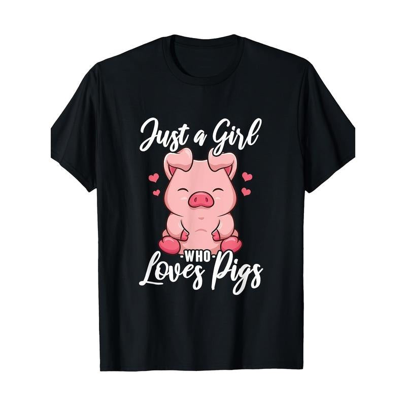 Just A Who Loves Pigs T-Shirt-100% Cotton -  made in usa Hoodie, Sweatshirt | TeeBloomCo.com